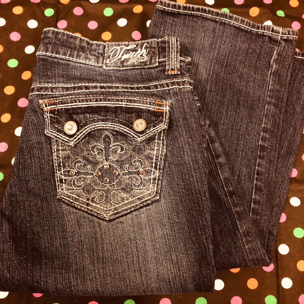 Low rise boot cut jeans